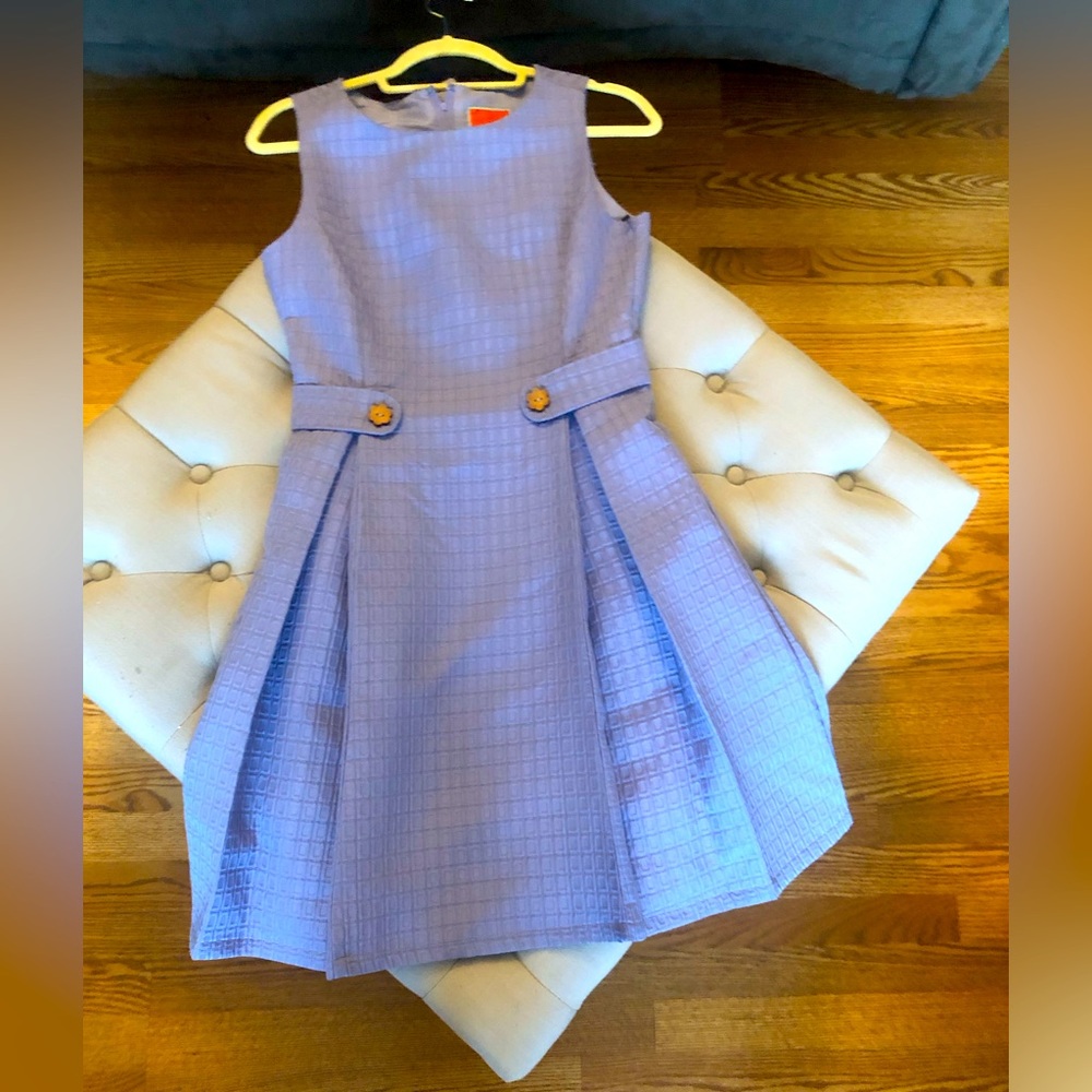 Periwinkle (light purple) dress.
